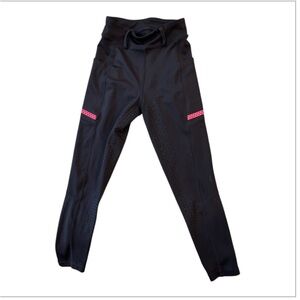 Kids Black Full Seat Silicone Breeches Pull-On Horseback Riding pants - small